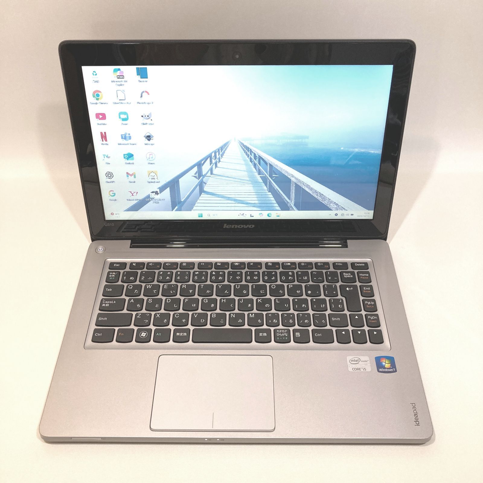 初心者 快速 カメラ付 スリム シルバー すぐ使えるノートパソコン T324-2