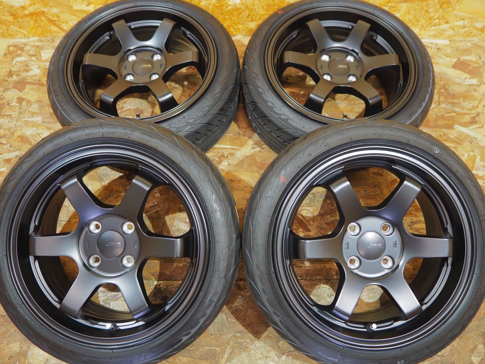 逆ゾリ 165 50R15 6.5J 38 4H100 ハイグリップ 人気 深リム 軽量 引っ張り タイヤホイールセット1台分 アルト エブリイ スペーシア ワゴンR ライフ デイズ エッセ コペン ミラ ムーヴ 軽トラ 軽箱 軽四 カスタム ブラック