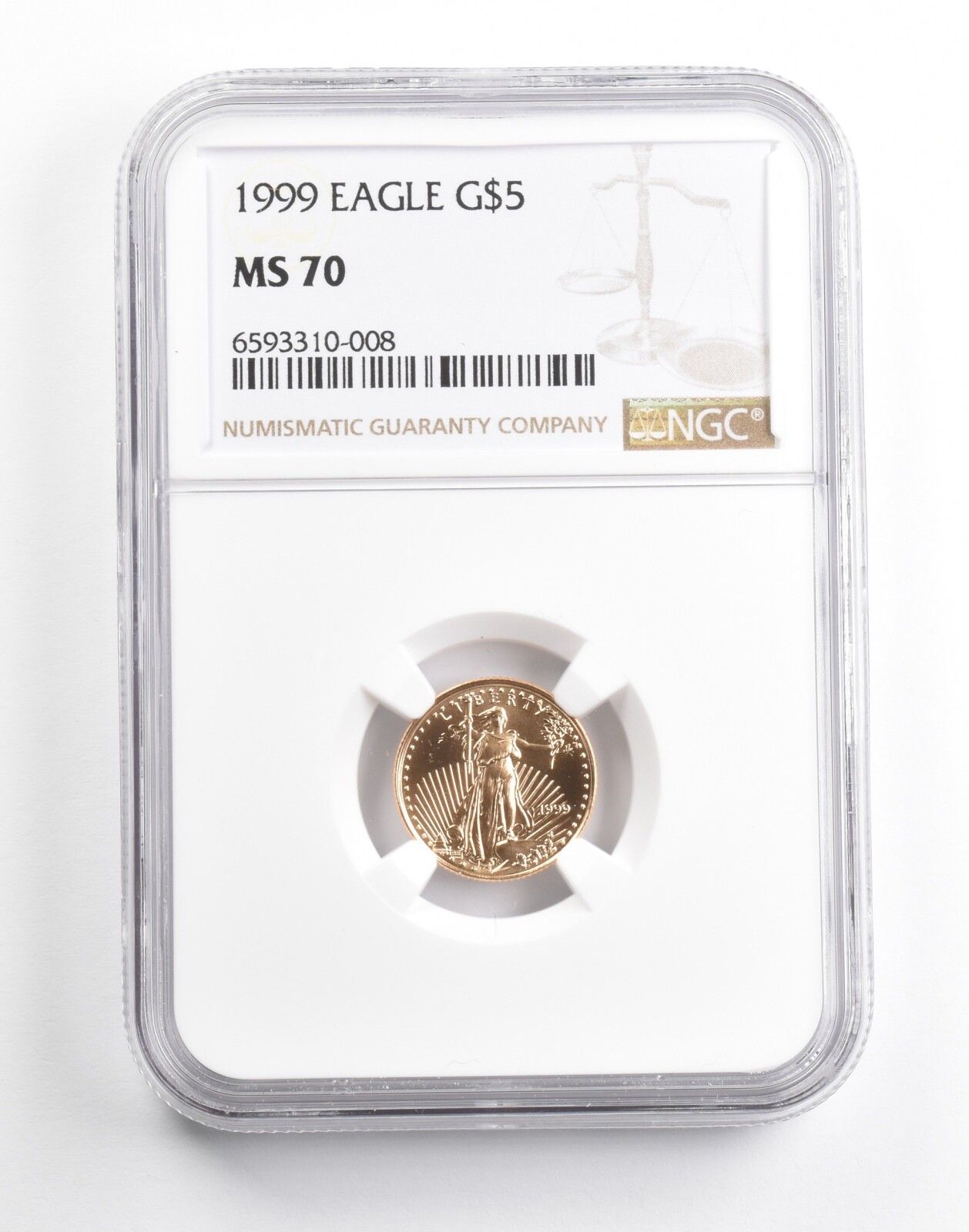MS70 1999 $5 1|10オンス ゴールド アメリカンイーグル NGC ブラウン Lbl