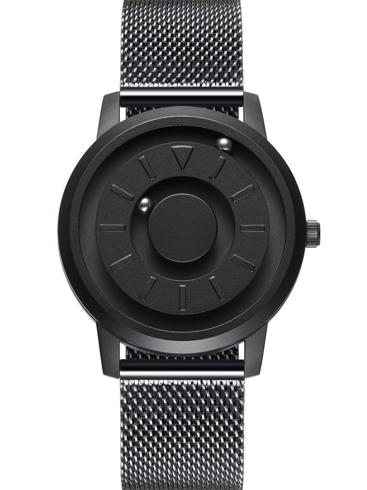 40MM 防水 ブラック文字盤 ミニマリズムカジュアル クオーツウォッチ 男女兼用 ブラックステンレスバンド レディース メンズ ボールベアリング設計 メッシュベルト ユートール 磁力腕時計 EUTOUR