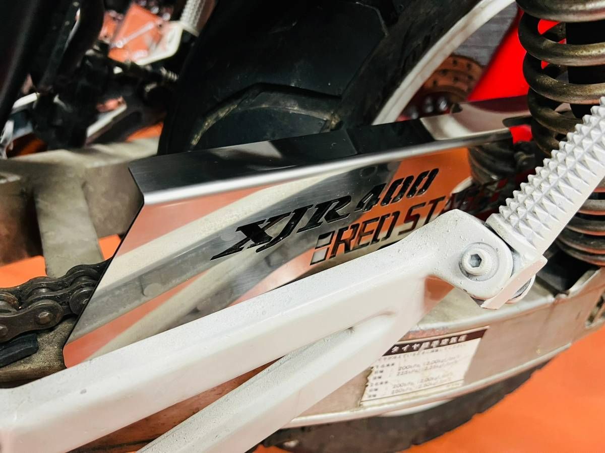 REDSTAGE オリジナル チェーンケース XJR400 4HM 鏡面ステンレス ロゴ入り レッドステージ YAMAHA 旧車 BEET チェーン ケース XJR