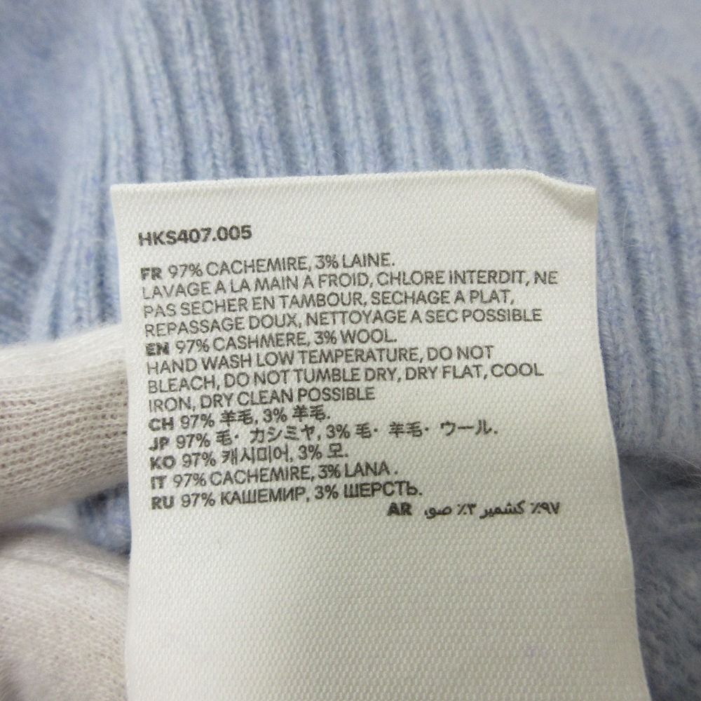 美品 22AW AMI PARIS アミパリス ハート刺繍 カシミア タートルネック 長袖 ニット セーター HKS407.005 XS ライトブルー レディース 古着 中古 美品 22AW AMI PARIS アミパリス ハート刺繍 カシミア