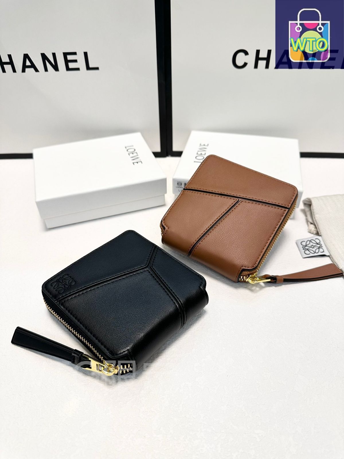 Loewe レザーウォレット　ブラック　高品質で実用的なデザイン！新品未使用品 今日特価】Loewe レザーウォレット, マルチカラー, 高品質で実用