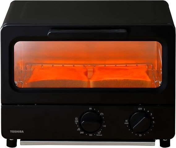 東芝 トースター オーブントースター 2枚焼き 温度調節機能付き 受皿付き タイマー15分 ブラック HTR-PZ3(K)
