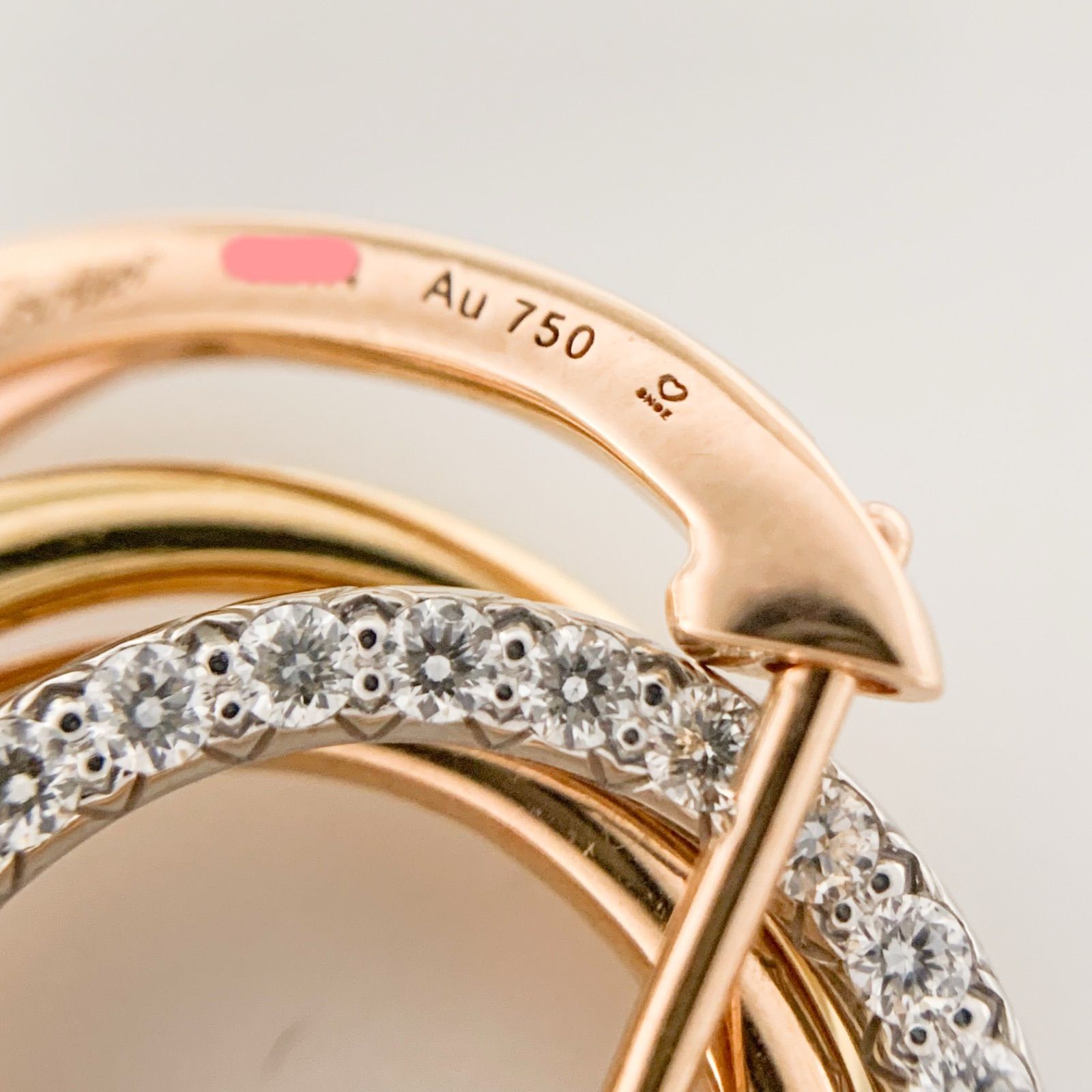 最終価格】【中古】カルティエ Cartier トリニティ ダイヤピアス 750