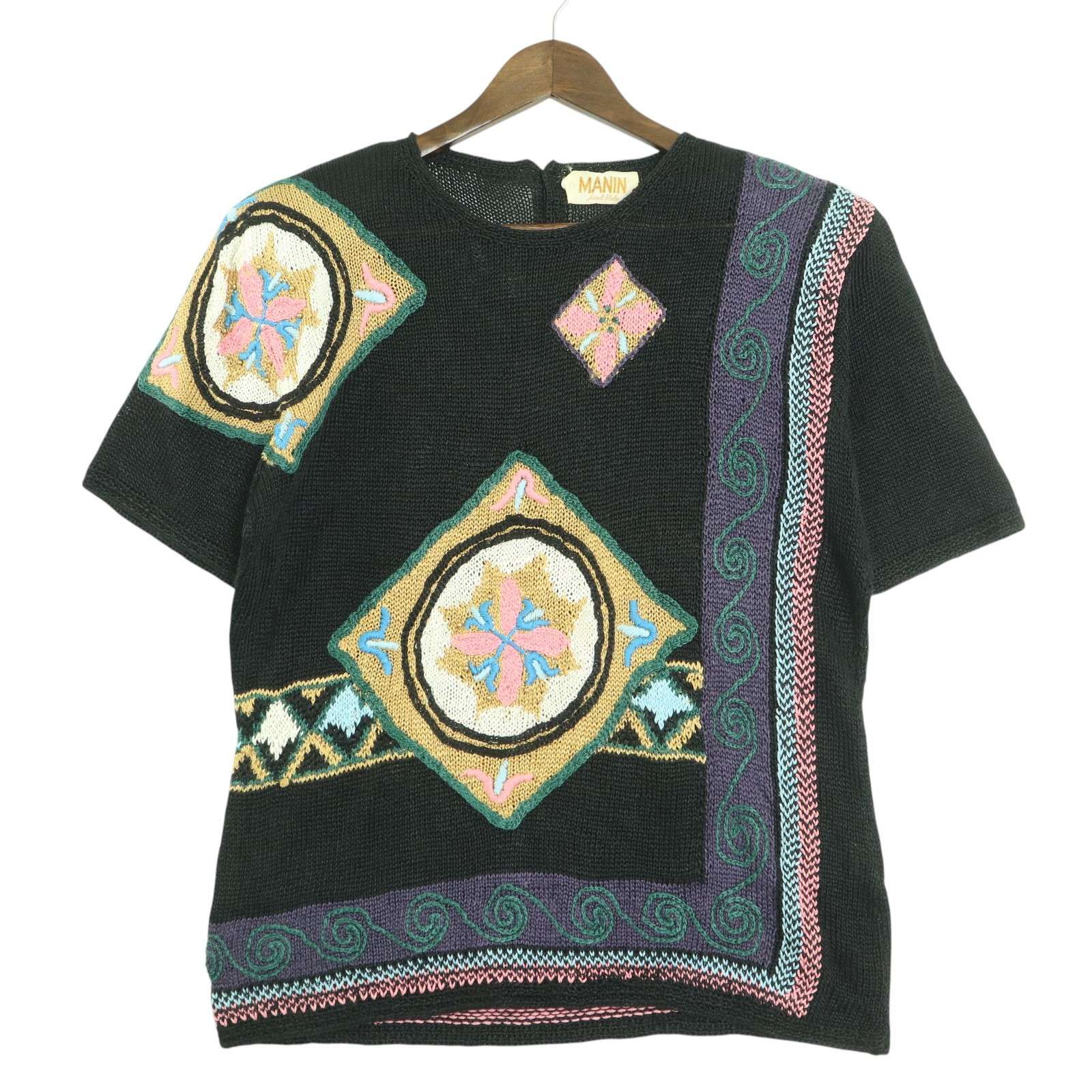 美USED レオナール 半袖 サマーニット カットソー 刺繍 花柄 シルク混 ce01dn-rm20e28947_1.jpg