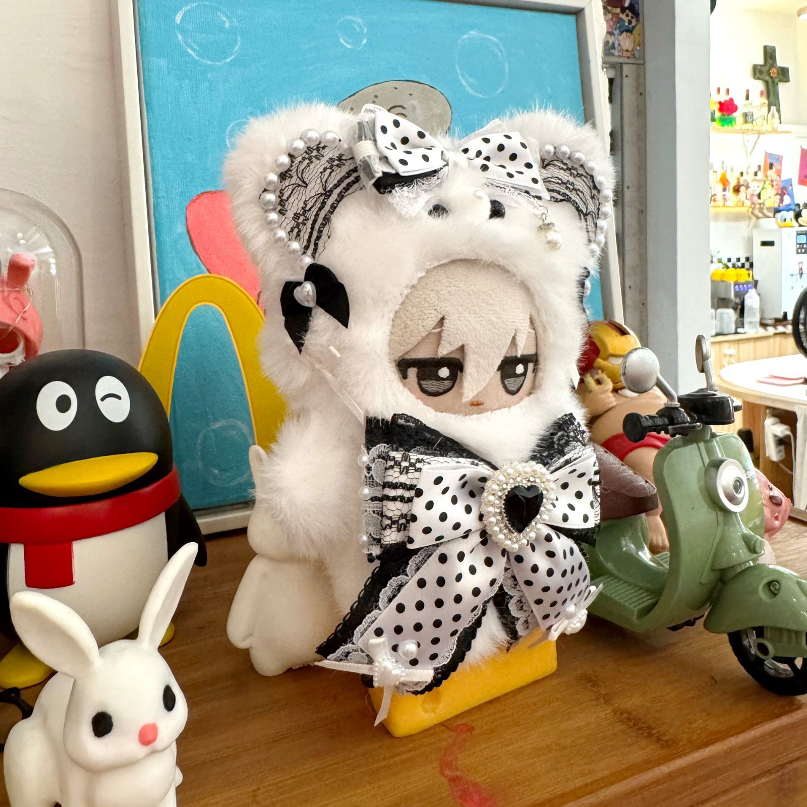 ぬい服 10cm ちびぐるみ おすわり 熊さん 着せ替え服 2点セット