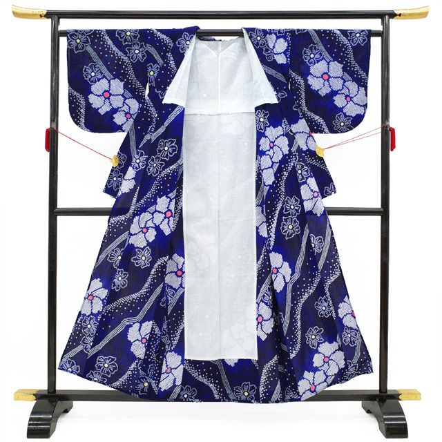 中古】 夏物 本場有松鳴海絞り 浴衣 リサイクル 有松 ゆかた 絞り 木綿