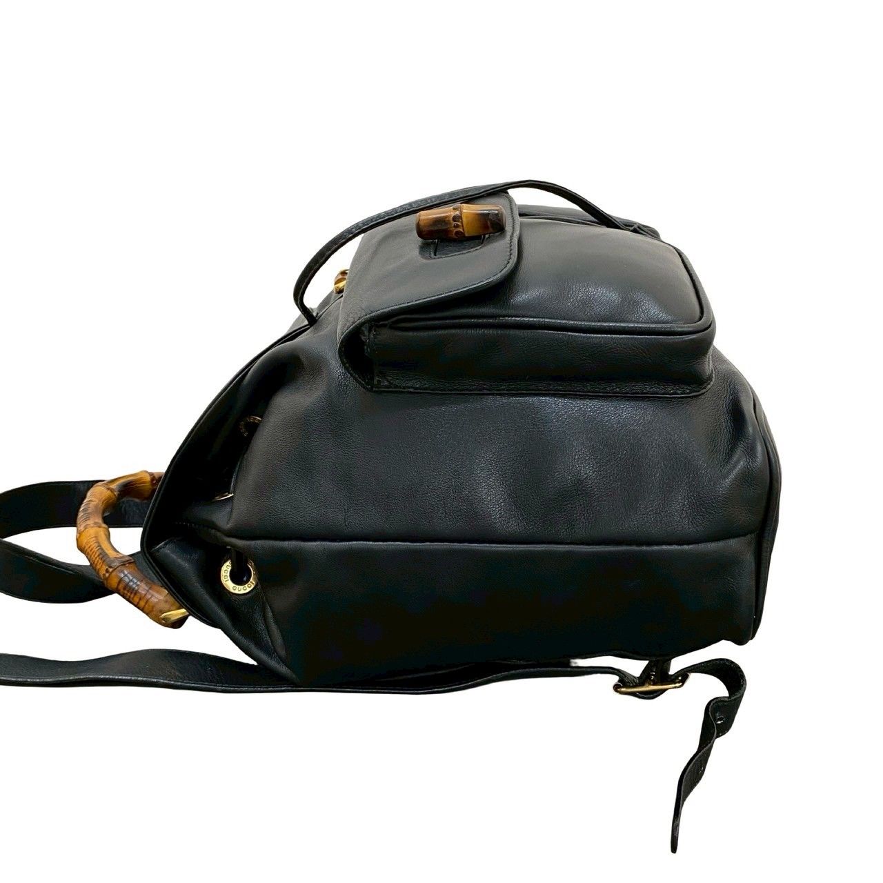 【極美品】GUCCI グッチ バンブー 2way リュック レザー ブラック 極 美品 袋付 GUCCI グッチ オールドグッチ ヴィンテージ