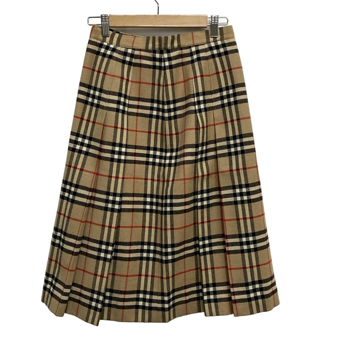 Burberry s バーバリーズ スカート サイズ011AB2 レディース - ベージュ×黒×レッド ひざ丈|チェック柄|プリーツ
