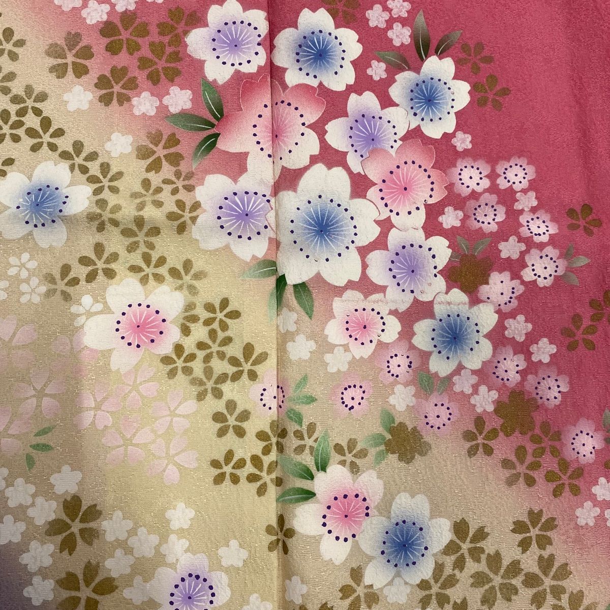振袖 袷 桜 縮緬 ぼかし 桜色 正絹 　 12月末まで掲載 r568-f-1.jpg