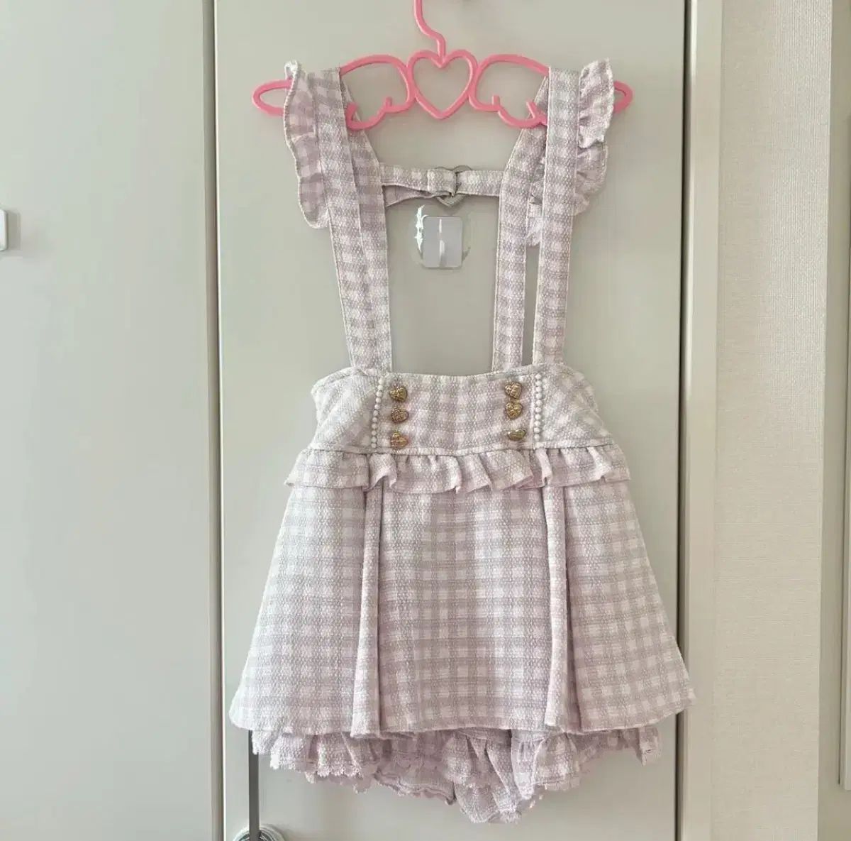 セール中 LIZLISA 量産型 ギンガムチェックサスペンダースカート 本日限定価格】LIZ LISA ギンガムツイードサスペンダー付き