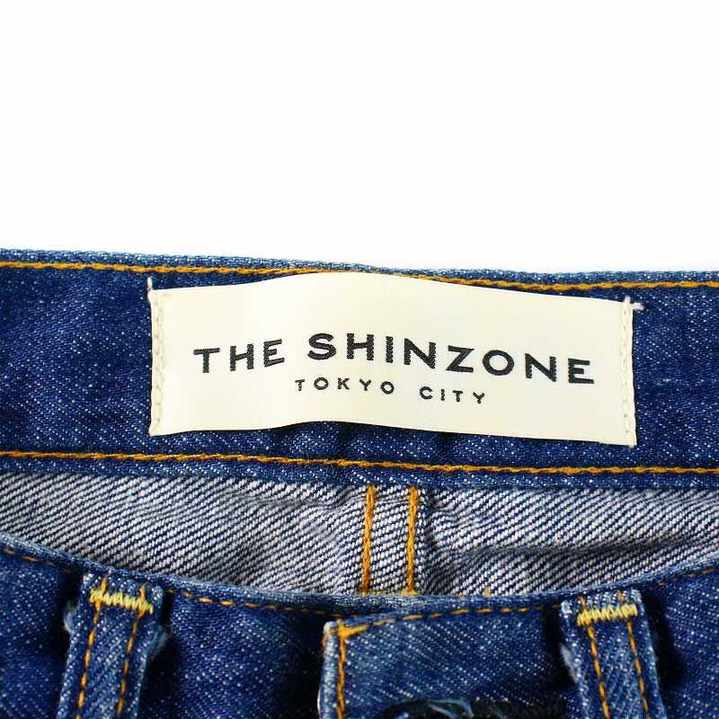 シンゾーン Shinzone ハイウエスト スリムデニム パンツ ジーンズ テーパード ジップフライ 34 XS インディゴ 16AMSPA14 /KU