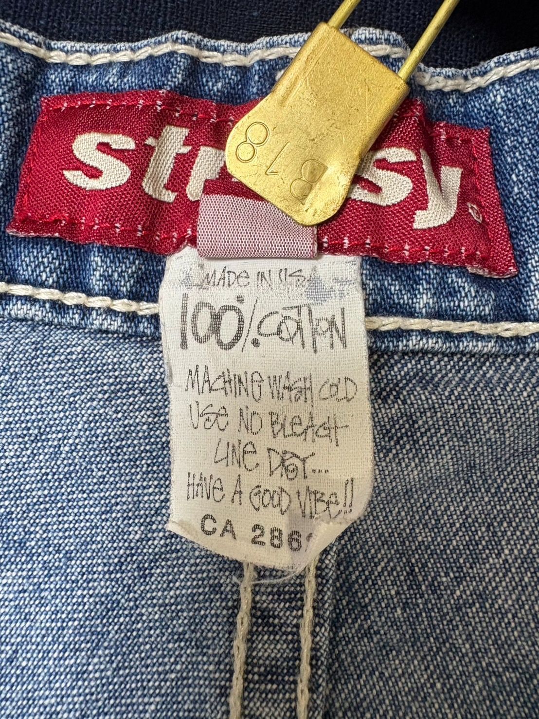 90s stussy denim shorts made in USA - メルカリ