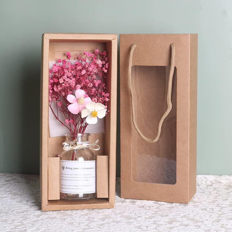 【新着商品】クリスマス 新年ギフト インテリア飾り ガラス花瓶 結婚 人工観葉植物 記念日 北欧スタイル 誕生日 花束 ボトル付き お祝い ガラス 家の装飾 ドライフラワーブーケ ギフトバッ
