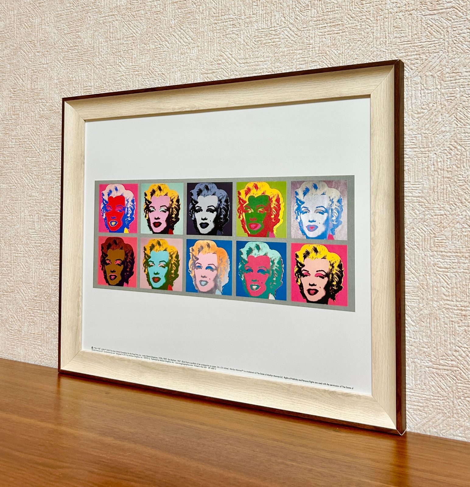 額装済/マリリン モンロー1962（アンディ ウォーホル）/アートポスター 特別額装マット作品/アートポスター/マリリンモンロー 1967 (hot pink