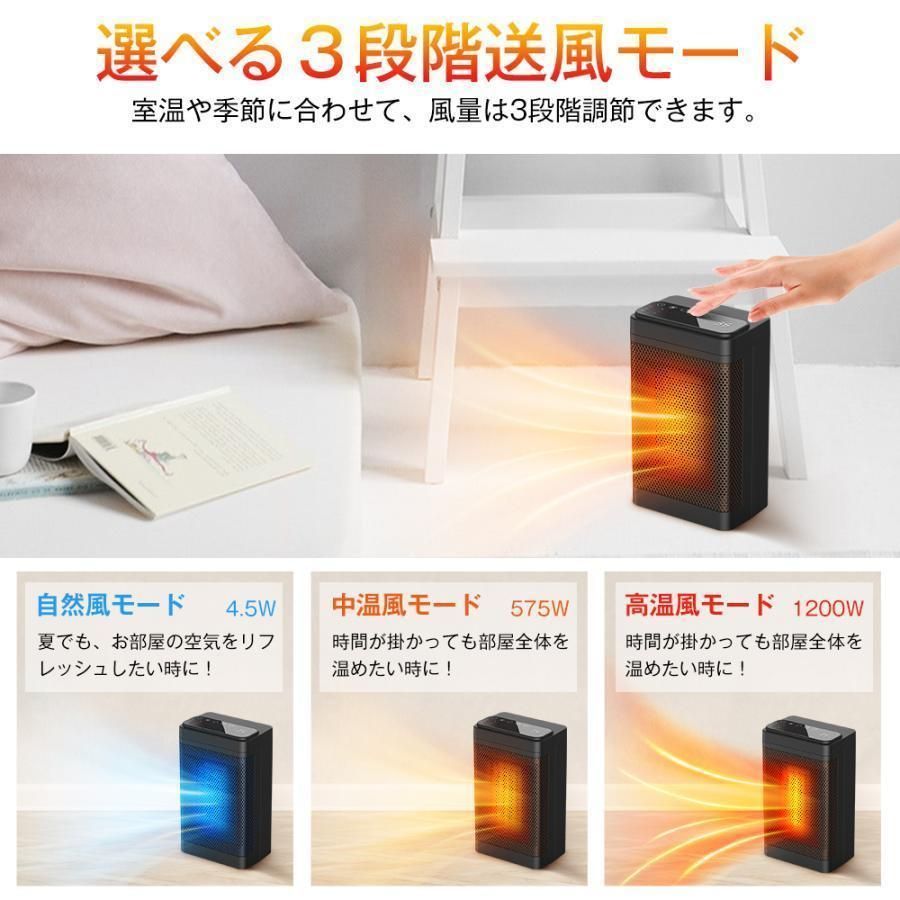 送料無料】セラミックファンヒーター 小型 卓上 1200W セラミック ...