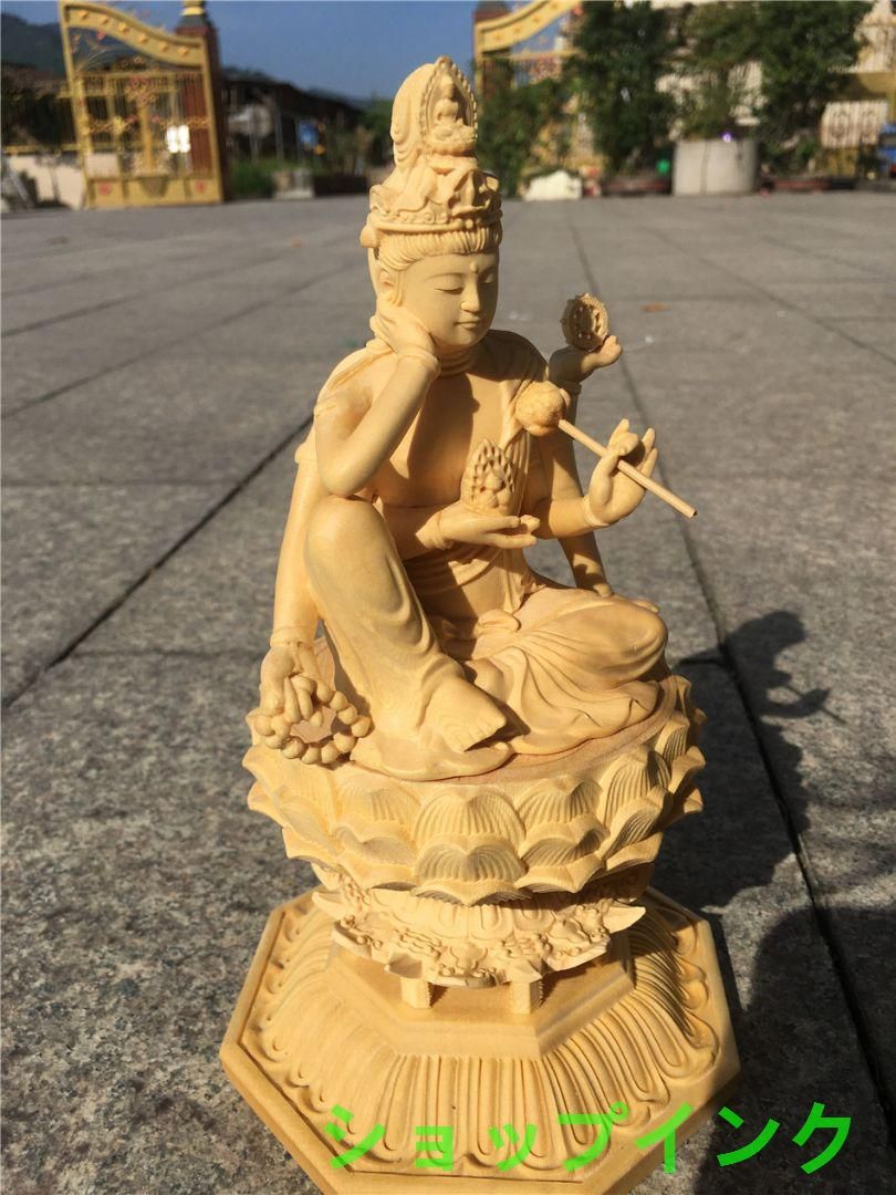 新品未使用  開運 仏像 高級天然木彫り 如意輪六臂観音 精密彫刻 仏教 工芸品 新品未使 開運 仏像 高級天然木彫り 如意輪六臂観音 精密彫刻