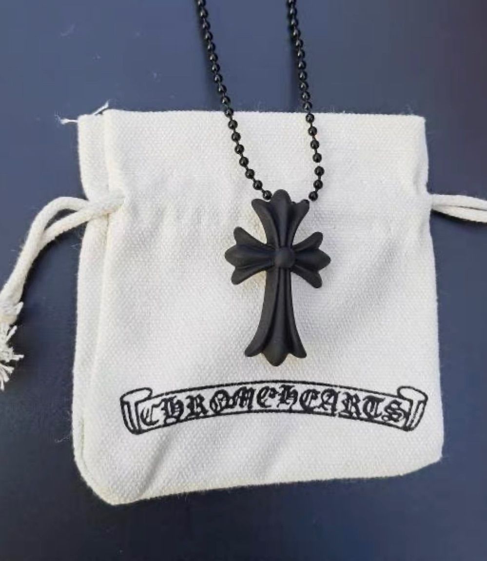 新品 CHROME HEARTS クロムハーツ 20th RUBBER SMALL CH CROSS ラバー シリコン クロス ネックレス ...