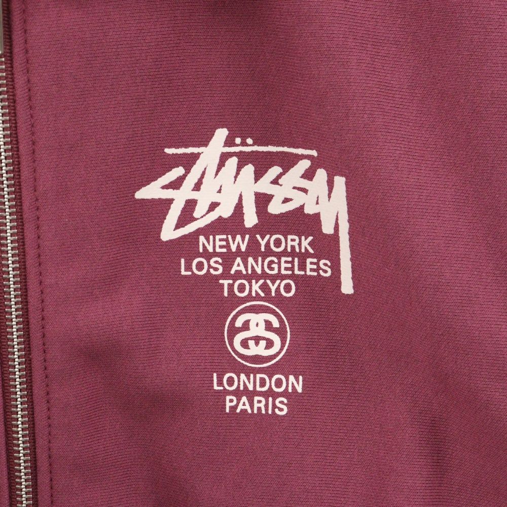 STUSSY (ステューシー) 24SS WORLD TOUR ZIP HOOD Berry ワールド