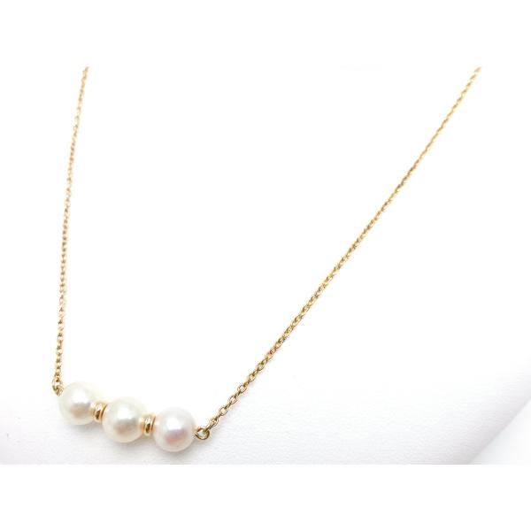 TASAKI 田崎 タサキ K18 18金イエローゴールド アコヤパール 3P 真珠