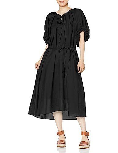 コエル カジュアルパーティードレス ボリュームスリーブコットンワンピース レディース