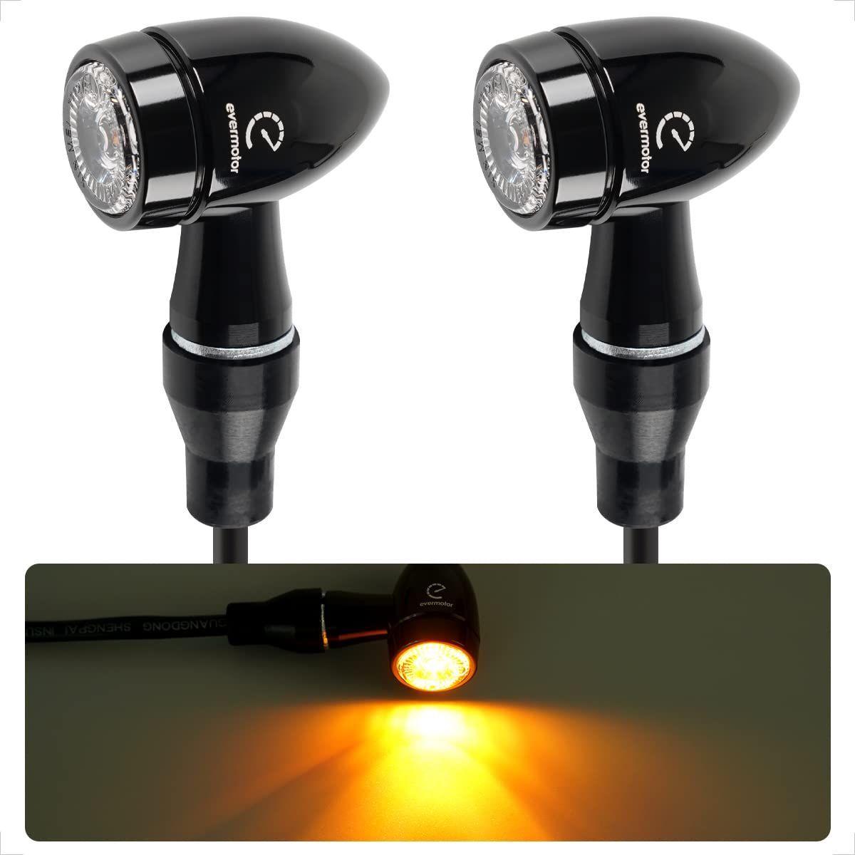 バイク LED Evermotor ウインカー：CNC プロセス、熏 プロセス、熏黒色