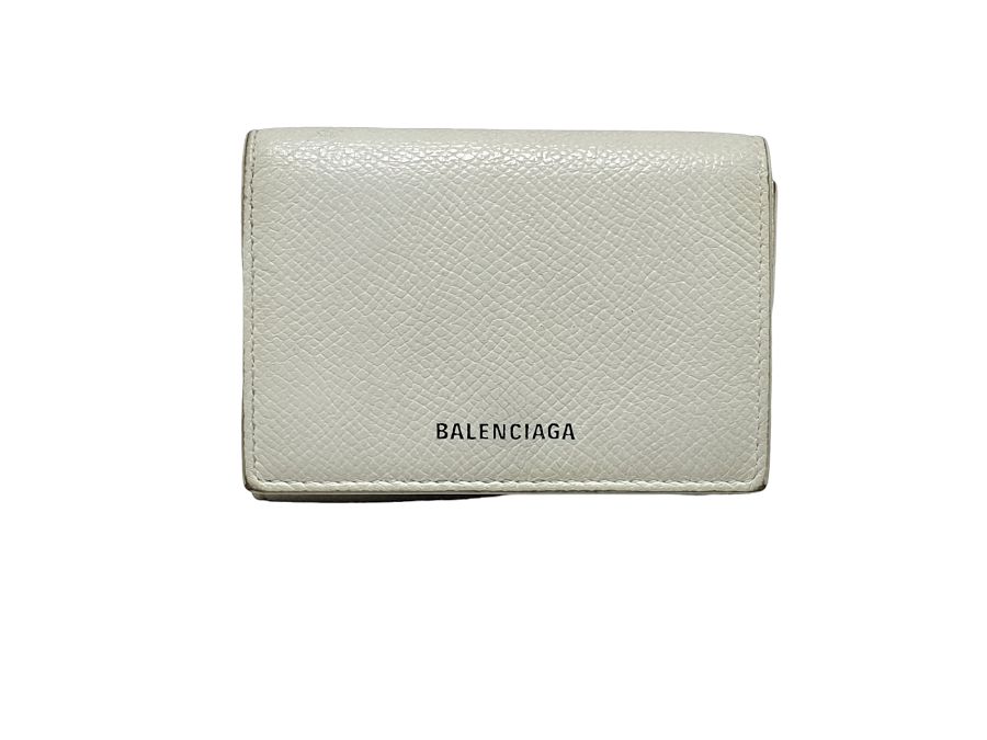 最大約W95×H7外側BALENCIAGA コンパクト財布 レザー ブルー 558208