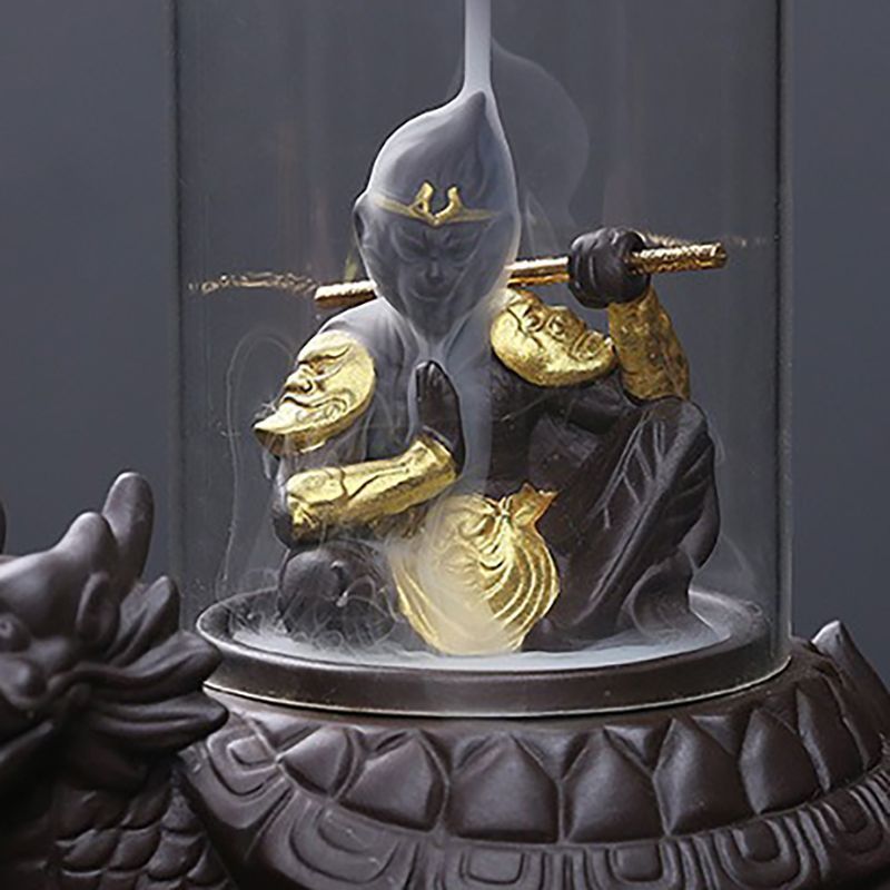 無憂悟道小坊主 香炉  倒流香 工芸品 美術品 置物 無憂悟り小坊主倒流香 香炉 香道具 装飾品 工芸品 美術品