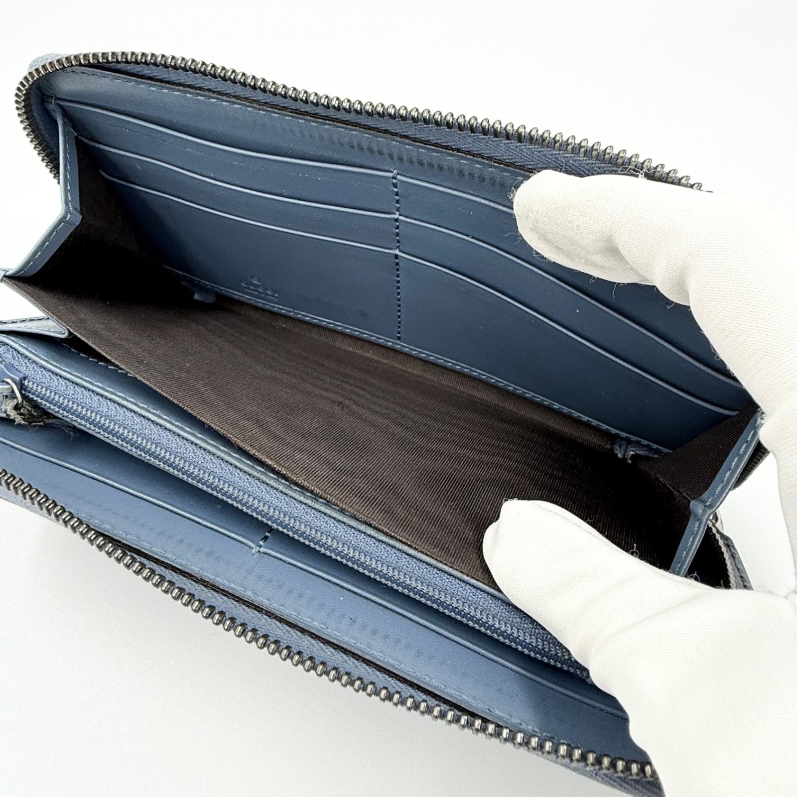 グッチ グッチシマ 長財布 ブルー 財布 GUCCI - メルカリ