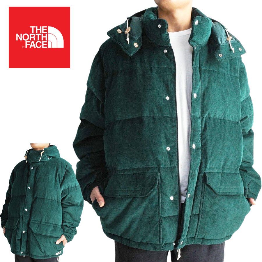 ノースフェイス USA企画 日本未発売 THE NORTH FACE メンズ ジャケット M SIERRA DOWN CORD PKA シエラ ダウン  コーデュロイ グリーン 緑 ダウン ストリート