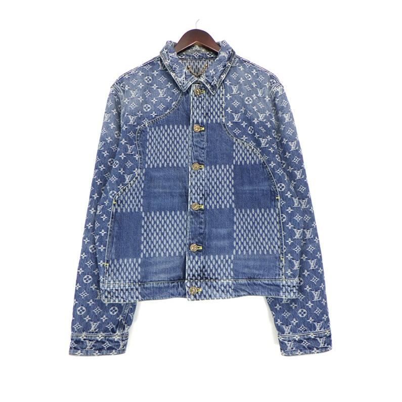 ルイヴィトン LOUIS VUITTON × ニゴー NIGO 20AW Waves Monogram Denim Jacket RM202M UZX HJA10W ジャイアント ダミエ ウェーブ モノグラム デニム ジャケット h4488