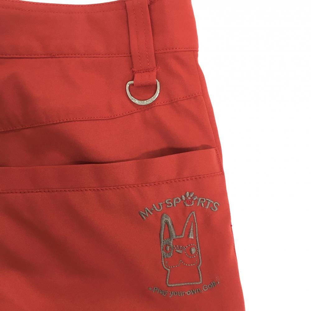 MUスポーツ パンツ レッド バックロゴ刺しゅう メンズ 52(XL