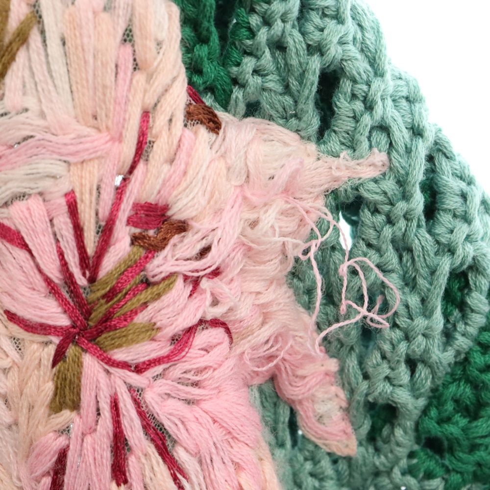 VALENTINO (ヴァレンチノ) floral-embroidered crochet shirt