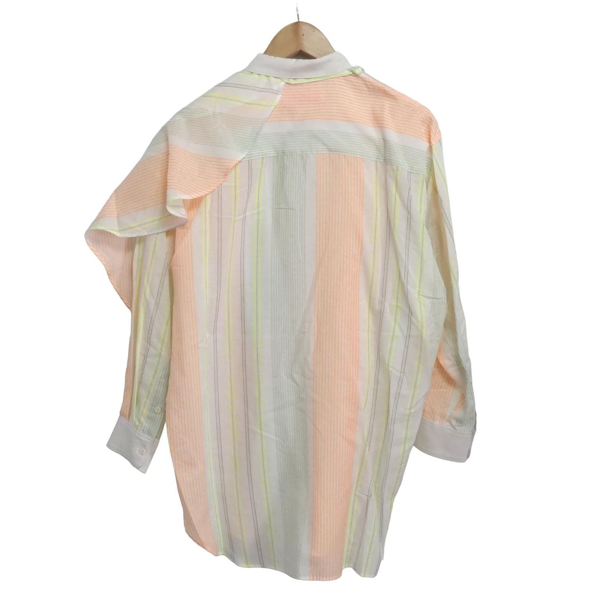 mint designs ミントデザインズ 長袖シャツブラウス サイズ2 M レディース - 白×オレンジ×マルチ ストライプ|変形デザイン