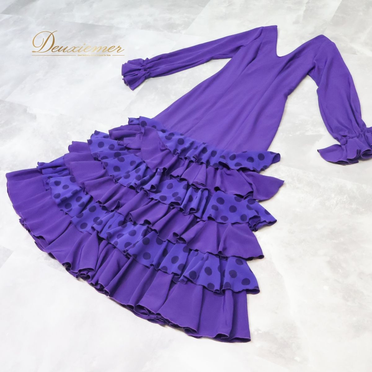 フラメンコ 衣装 ワンピース ドレス ボランテ 水玉 trajes