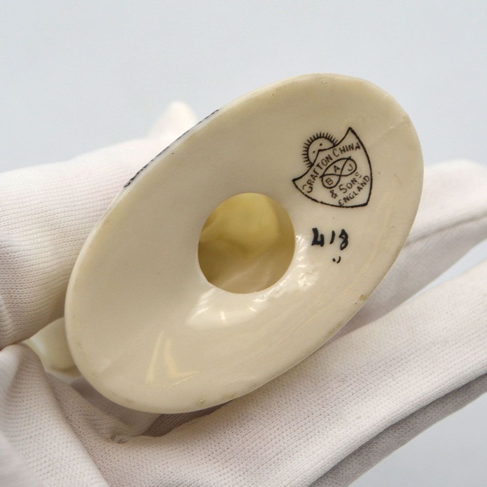 ヴィンテージ 雑貨 置物 フィギュア アイリッシュハープ Clacton on Sea クラクトン オン シー 紋章入り Grafton China グラフトンチャイナ イギリス 1900-1920年頃 22A123-4 NEXPOTALLINN_EU