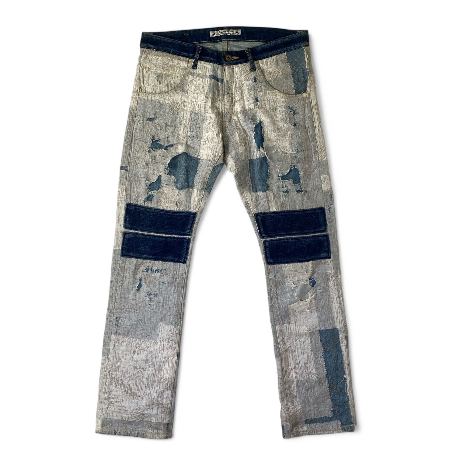 パンツ archive semantic design flare denim y2k 希少品】Sasquatchfabrix. × blackmeans × BEAMS ZOMBIE STITCH