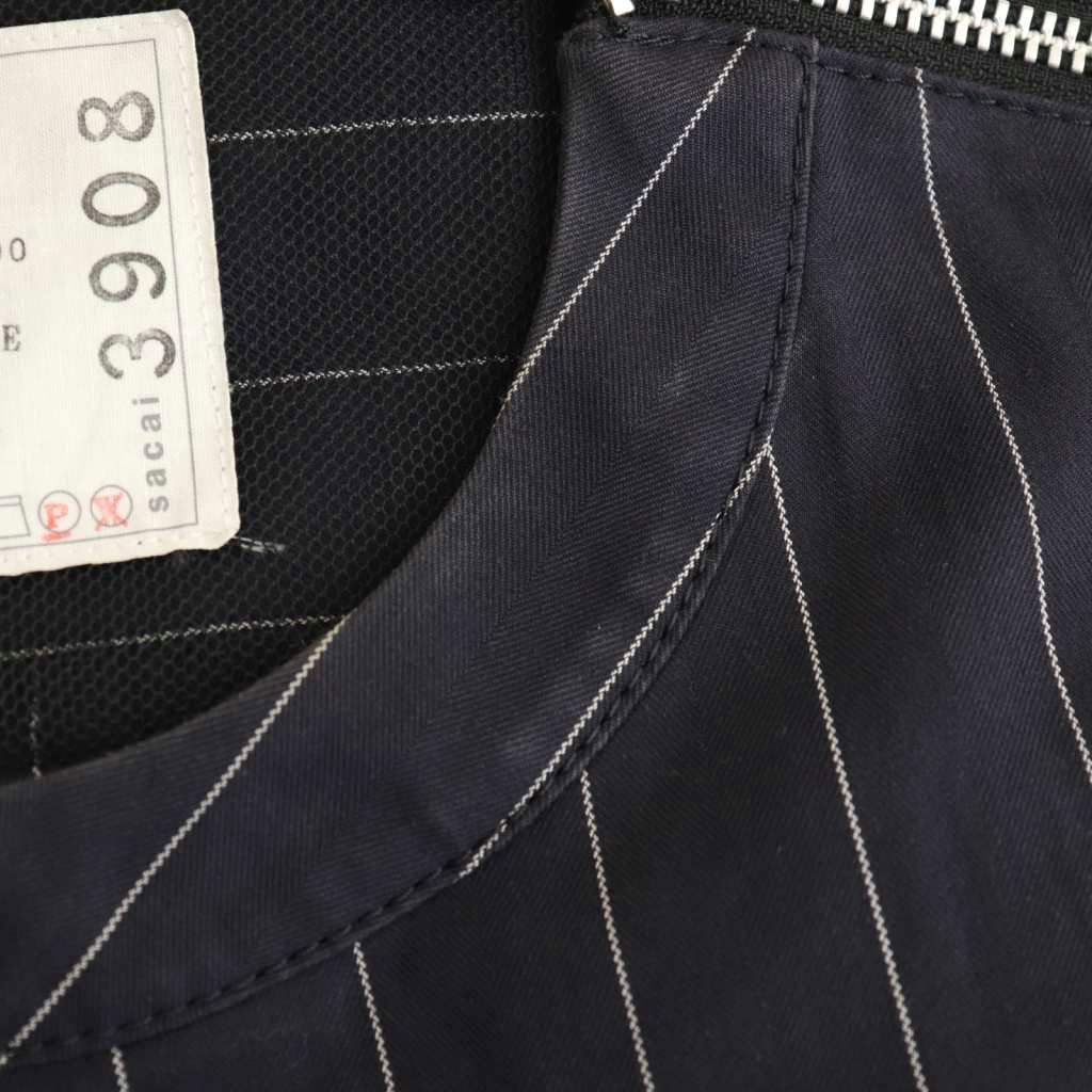 サカイ sacai ストライプ再構築ドローコードブラウス チェック 1