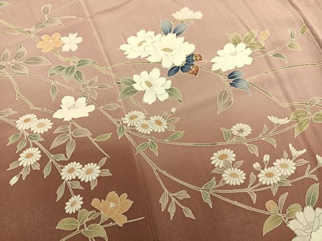 平和屋着物○訪問着 友禅 作家物 枝花文 暈し染め 正絹