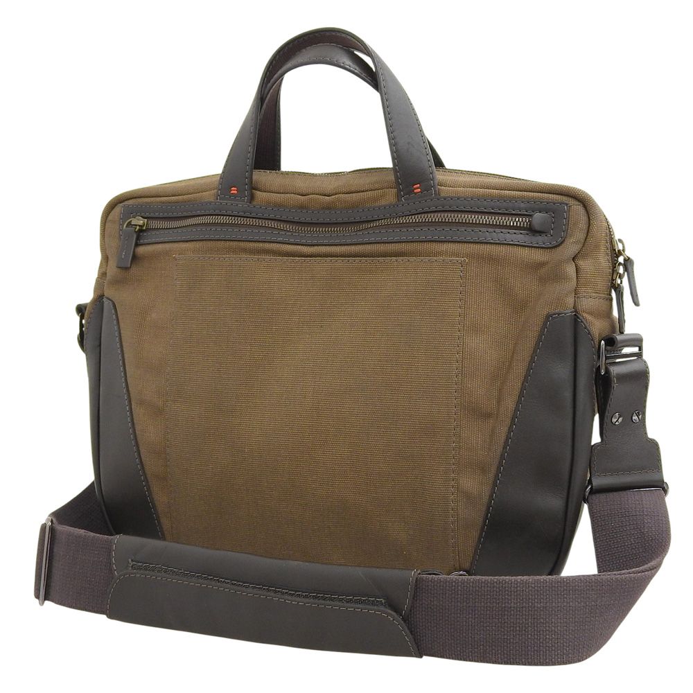 ダンヒル Dunhill モートリティーズ キャンバス レザー 2way ショルダー ブリーフ メッセンジャーバッグ 防水カバー付 メンズ ビジネス 旅