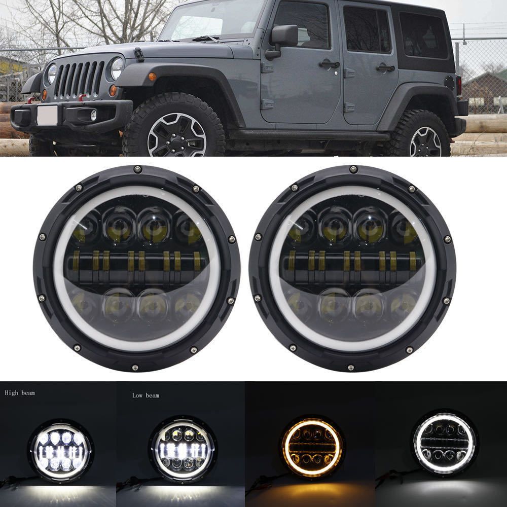 LEDヘッドライト SJ30 JA11 ジムニー 専用キャンバス付7インチLED