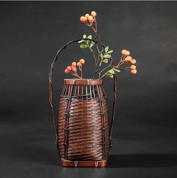 茶室華道具 竹編み 編み籠 竹工芸 花器 花入れ - メルカリ
