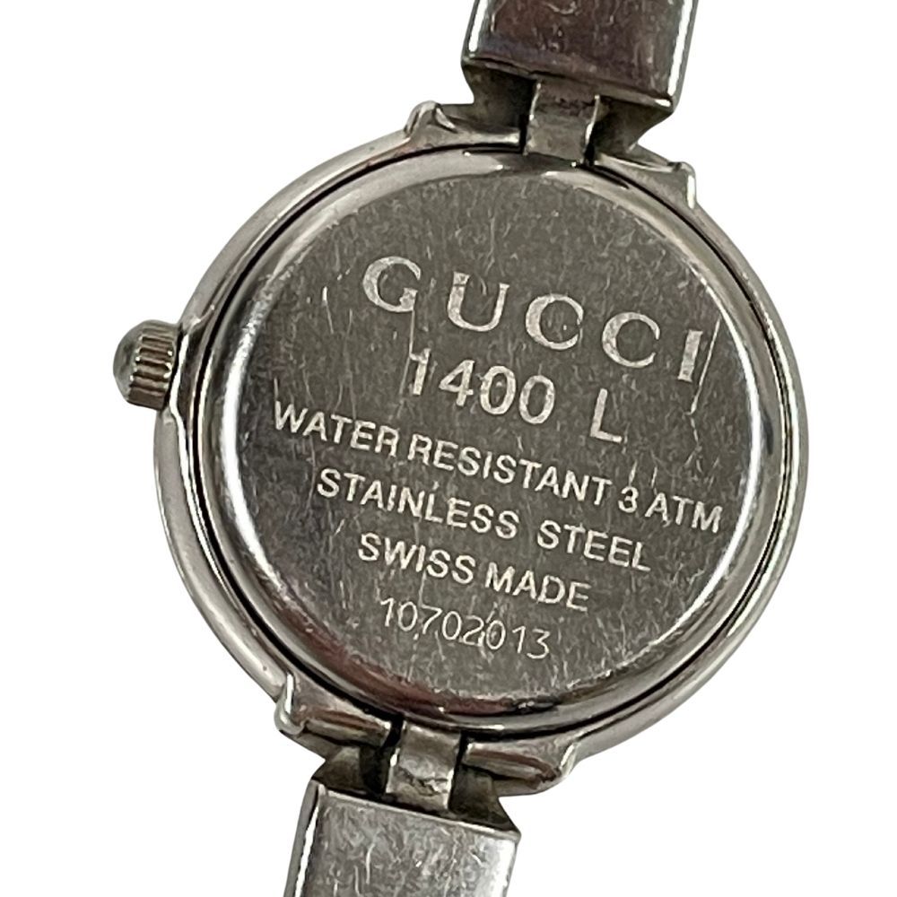 GUCCI グッチ 1400L バングルタイプ レディースウォッチ 黒文字盤 美品 1400L GUCCI グッチ 時計 ブラック バングル レディース