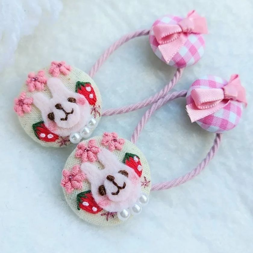 桜♡2.7センチくるみボタンヘアゴム２点セット 桜♡2.7センチくるみボタンヘアゴム2点セット 【公式通販】