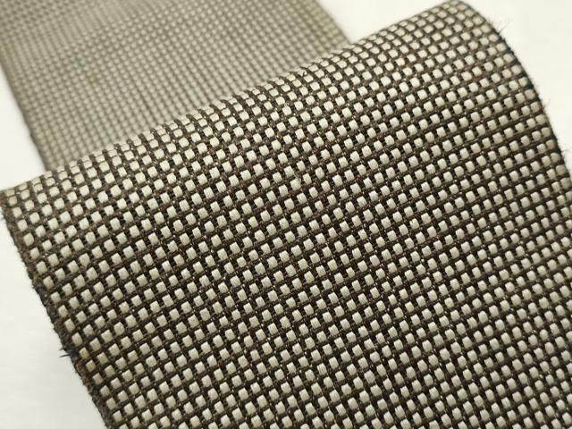 平和屋着物○男性 両面 角帯 格子柄 正絹 逸品 CAAR7922hy 平和屋着物○ 