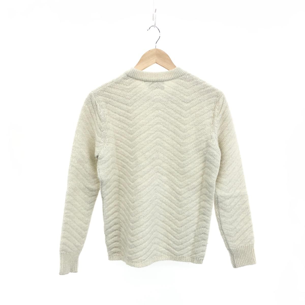 MAISON KITSUNE メゾンキツネ  ニット XSサイズ  ホワイト ウール レディース ラメ　240001086042 MAISON KITSUNE メゾンキツネ ニット XSサイズ ホワイト ウール