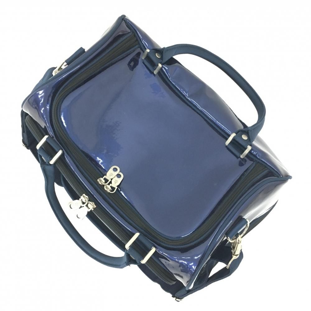 美品】マンシングウェア 2WAYボストンバッグ ネイビー×白 2層式
