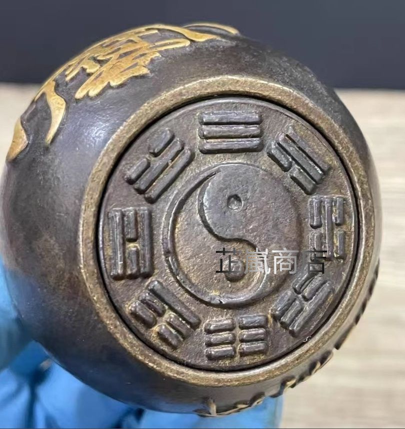 銅製 道家法器開口八卦瓢簞 事務室 応接間 玄関鎮宅辟邪 開運