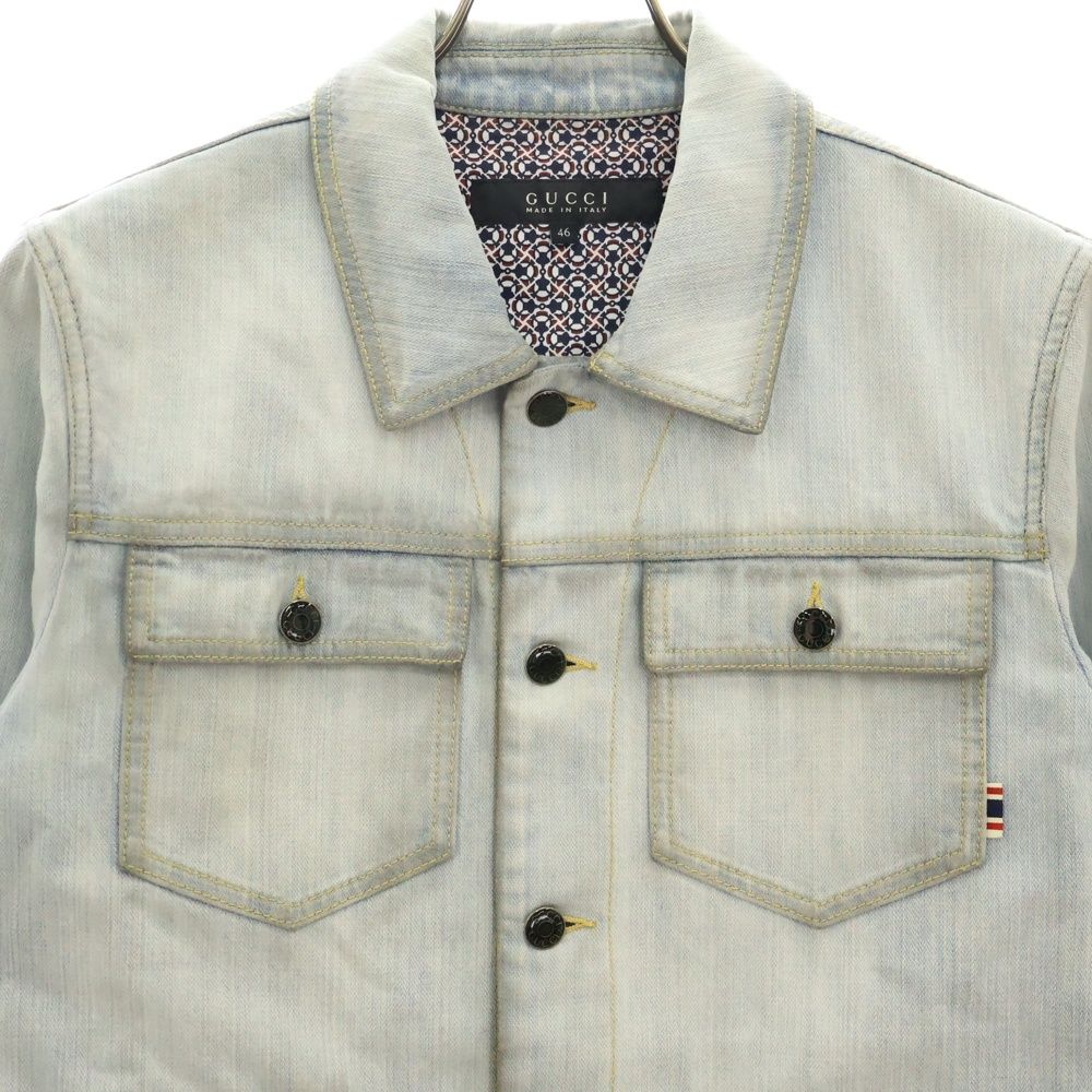 GUCCI (グッチ) ヴィンテージ加工 裏地ホースビット デニムジャケット
